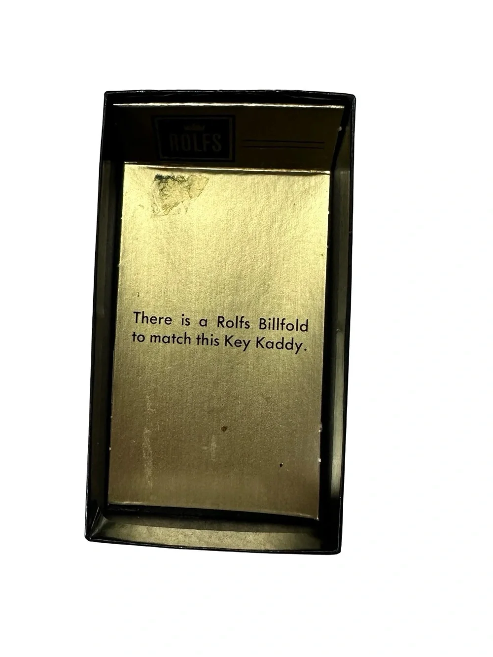 Vtg Rolfs Tan Cowhide Leather Key Kaddy 6 Hook Wallet Holder Case Gold Box NOS
